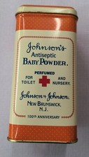 Vintage Johnsons Antiseptic Baby Powder Tin 100th Anniversary New Brunswick NJ picture