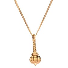 Gold Plated Gada Pendant With Chain For Men & Women Daily Wear Jewelry picture