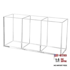 Makeup Brush Organizer,Acrylic Cosmetic Brushes Storage Holder with 3 Clear picture