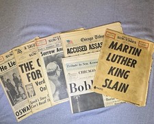 Orig Chicago Sun-Times Tribune Newspaper Lot JFK MLK RFK Oswald Speck 1963-1968 picture