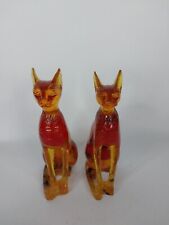 RARE ANCIENT EGYPTIAN ANTIQUE Amber Percious 2 Cat Bastet Pharaonic Statue picture