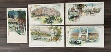 Lot of 5 Vintage 1904 St Louis World’s Fair Postcards Cupples Official Souvenir picture