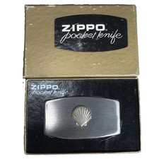 Vintage Shell Oil Gas Company Zippo Pocket Knife In Box picture