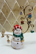 Rucinni Jeweled Snowman Trinket Box • Swarovski Crystals • 7 Charms Christmas picture