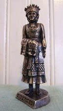 Norge Norway Metal Lady in Traditional Costume Miniature Figurine 3 3/4
