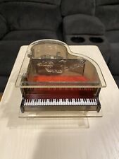 Sankyo Japan Musical Piano Jewelry Box Trinket,  Acrylic, Wind-up Tested Vintage picture