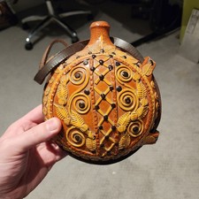 Old Vintage Flask With Leather Strapping picture