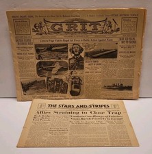 VINTAGE GRIT Newspaper 1941 1944 Stars & Stripes Collectible Ephemera Americana picture
