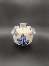 Royal Twickel Ter Steege BV Delft 5 Finger Tulip Vase Glazed Hand Painted 3.5