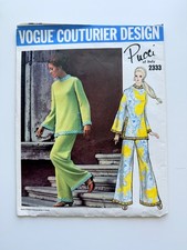 Vintage 1970 Vogue Couturier Design 2333 Pucci Italy Tunic Palazzo Pants, Sz 12 picture