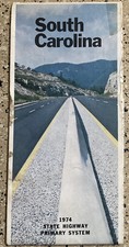 VINTAGE 1974 SOUTH CAROLINA STATE HIGHWAY PRIMARY SYSTEM TRAVEL ROAD MAP picture