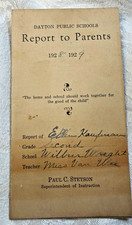 Dayton Ohio Pubic Schools 1928-29 Wilber Wright Report Card of Ellen Kaufman M39 picture