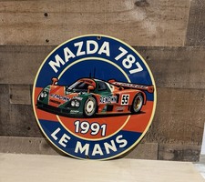 Retro Style Mazda 787B  #55 Le Mans Racing High Quality Round  Garage Sign picture