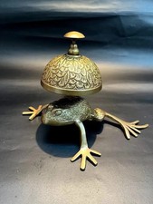 Antique Nautical Brass Frog Desk Bell | Brass Hotel Counter Service Calling Bell picture