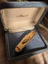 Vintage Anson Imperial Pocket Knife R.I. USA Ingraved Gold Plated picture