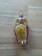 Antique 1920s German Mercury Glass Owl Ornament picture