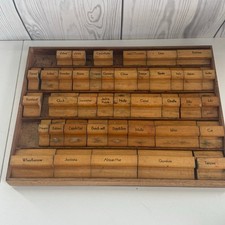 Vintage 1930s Creative PicturedPrinter Ink Stamp Tray with 40Stamps Rare picture