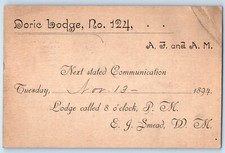 Lexington Kentucky KY Postal Card Masonic Doric Lodge No. 124 EJ Smead 1894 picture
