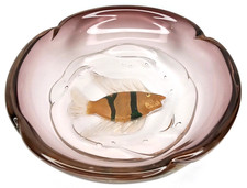 Vintage 1950s Murano Glass Alfredo Barbini Cenedese Fish Bowl Made In Italy picture