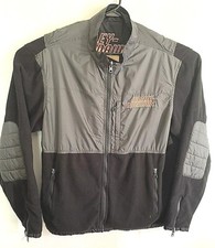 Harley Davidson Men 2X Reversible Windbreaker Fleece Jacket Black Pockets picture