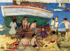 Oil painting children art Low-Tide-1-Maurice-Prendergast-oil-painting picture