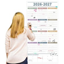 GuassLee Large Yearly Wall Calendar 2026-2027, Full Year Calendar One Page, Jun. picture