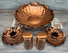 Vintage Gregorian Solid Copper Hand Hammered Lot Set Shakers Candle Holders Bowl picture