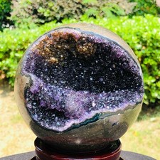 5 LB Natural Amethyst Geode Sphere Large Crystal Display Piece Healing 6783 picture