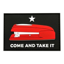 Come and Take It Red Stapler Hook Patch (3D-PVC Rubber-Z6) 3.0 X 2.0 picture