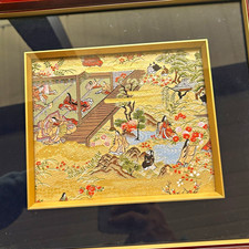 Set of 3 Framed Japanese Scenic Art Prints - Court & Landscape Scenes picture
