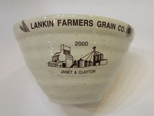 Vintage 2000 Lankin ND Farmers Grain Elevator 1985 arnel's Ceramic Mixing Bowl A picture
