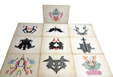 Rorschach Plates lot #10 Psychodiagnostic Plate Inkblot Card  Rare Authentic  picture