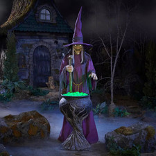 8 FT Wicked Woods Animated LED Brewing Witch picture