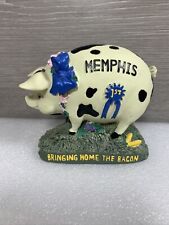 Memphis “Bringing Home The Bacon” Resin Craft Pig Piggy Bank Coin Collectible picture