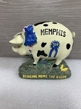 Memphis “Bringing Home The Bacon” Resin Craft Pig Piggy Bank Coin Collectible picture
