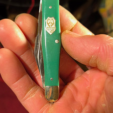 Buck Creek Whittler 3-blade slipjoint pocketknife green plastic/SS Solingen picture
