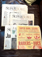 2003 Super Bowl XXXVII San Diego Union Tribune Newspaper Lot Raiders Buccaneers picture