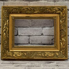 Ca. 1900-1930 old wooden devorative painting frame 11.8 x 8.3 in inside picture
