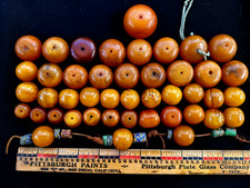 ANTIQUE FATURAN 44pc PRAYER BEAD COLLECTION 674GRAM AFRICA TRADE AMBER BAKELITE picture