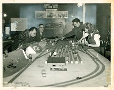 c1950 Albany NY Model Railroad Club Operating Session Photo Train Set Engine USA picture