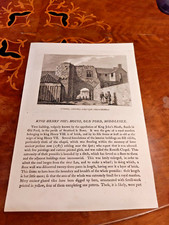 1773 Francis Grose Antique King Henry VIII's House, Old Ford, Middlesex Print Pl picture