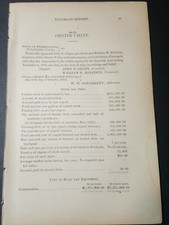 1874 train document CHESTER VALLEY RAILROAD Bridgeport Downingtown Pennsylvania  picture