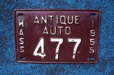 1955 Massachusetts ANTIQUE AUTO License Plate picture