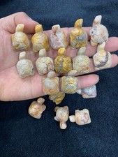 50pcs Natural Crazy Agate Quartz Carved Turtle skull crystal Reiki healing gift picture