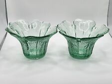 Recycled Green Glass Candle Holders Set Of 2 picture