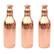 51oz Pure Copper Champion Water Bottle - Handmade - Ayurvedic Health Pack of 3 picture