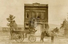 Chester NY Walton Hose Co Firehouse Horse Drawn Wagon RPPC Photo Postcard COPY picture