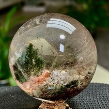 110G Natural Green Ghost Crystal Quartz Ball Crystal Sphere Mineral Specimen picture