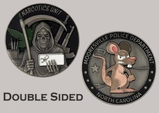 Mooresville PD NC Narcotics Unit Reaper Rat Challenge Coin  J#29 picture