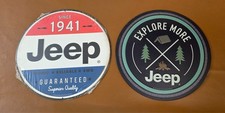 **2** JEEP- Metal 12'' round Tin Sign Embossed Garage Man Cave Wall Decor New picture